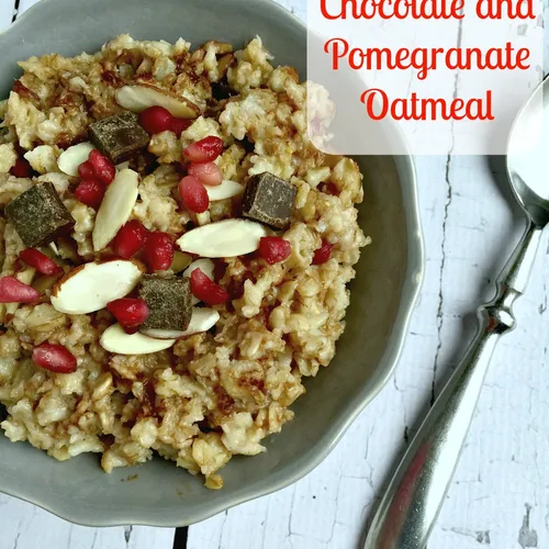 Dark Chocolate and Pomegranate Oatmeal
